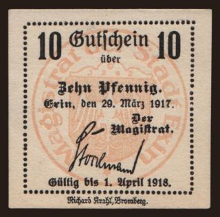 Exin, 10 Pfennig, 1917