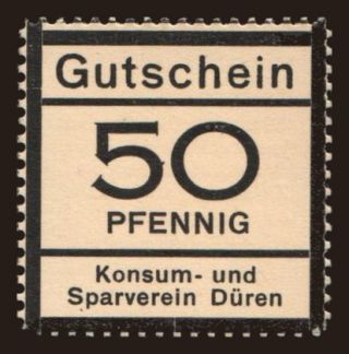 Düren/ Konsum- und Sparverein, 50 Pfennig, 1916