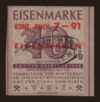 Eisenmarke, 10 Kg, 1948