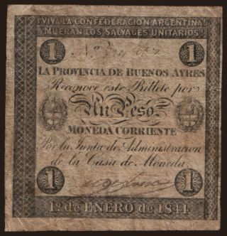 Buenos Ayres, 1 peso, 1844