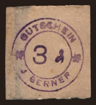 Fürth/ J Berner, 3 Pfennig, 191?