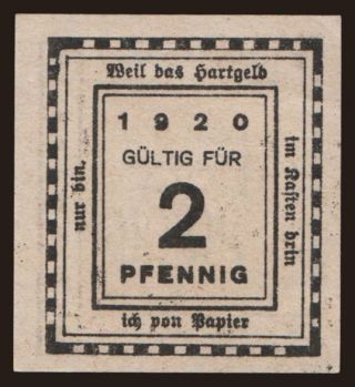 Kitzingen, 2 Pfennig, 1920