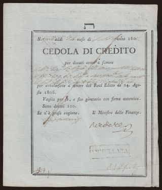 Naples, 100 ducati, 1806