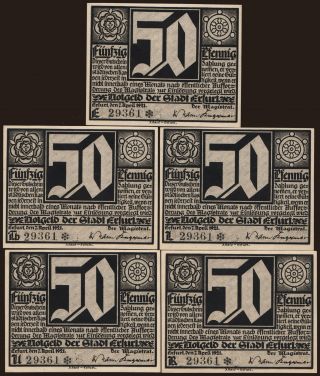 Erfurt, 5x 50 Pfennig, 1921