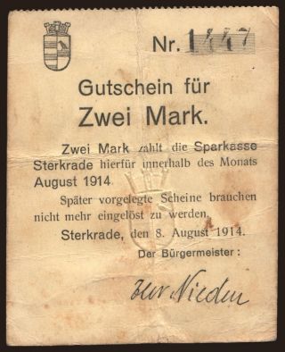Sterkrade/ Sparkasse, 2 Mark, 1914