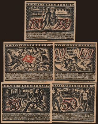 Osterfeld, 5x 50 - 150 Pfennig, 1921