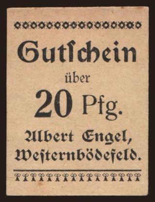 Westernbödenfeld/ Albert Engel, 20 Pfennig, 1919