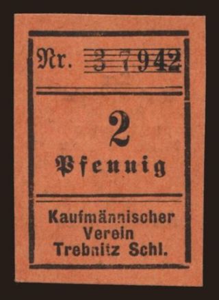 Trebnitz/ Kaufmännischer Verein, 2 Pfennig, 1919