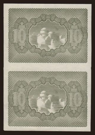 10 drachmai, 1944, (2x), trial print