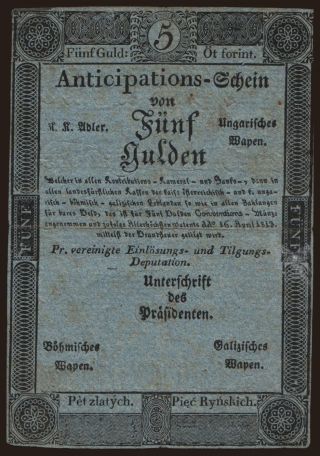 5 Gulden, 1813, formular