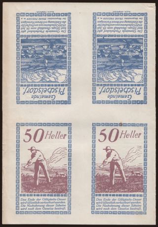 Pischelsdorf, 4x 50 Heller, 1920