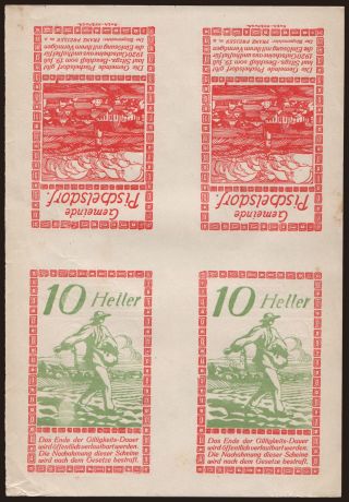 Pischelsdorf, 4x 10 Heller, 1920