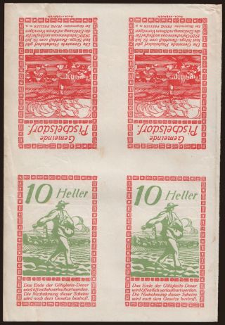 Pischelsdorf, 4x 10 Heller, 1920