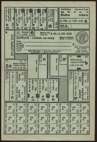 Fettkarte - Lístek na tuky, 1942