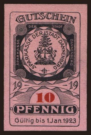 Dannenberg, 10 Pfennig, 1919