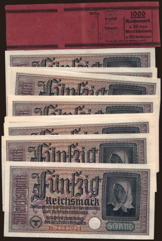Reichskreditkassenschein, 50 Reichsmark, 1939, 20x