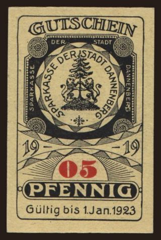 Dannenberg, 5 Pfennig, 1919