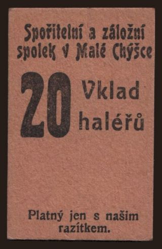 Malá Chýška, 20 haléřů, 1914