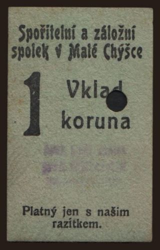 Malá Chýška, 1 koruna, 1914