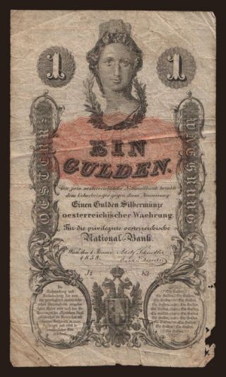 1 Gulden, 1858, Echt