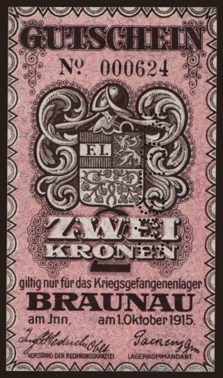 Braunau, 2 Kronen, 1915