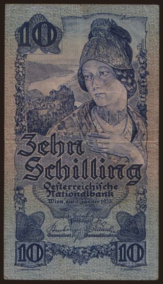 10 Schilling, 1933