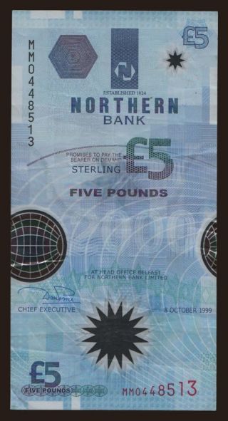 Northern Bank, 5 pounds, 1999