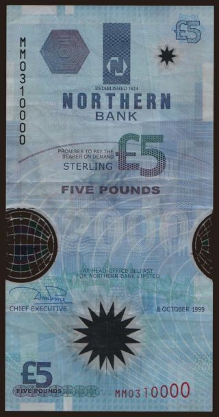 Northern Bank, 5 pounds, 1999