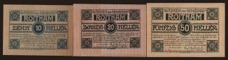 Roitham, 10, 20, 50 Heller, 1920