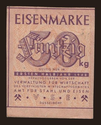 Eisenmarke, 50 Kg, 1948