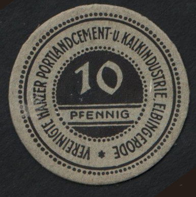 Elbingerode/ Vereinigte Harzer Portlandzement- u. Kalkindustrie, 10 Pfennig, 1920
