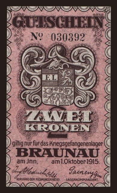 Braunau, 2 Kronen, 1915