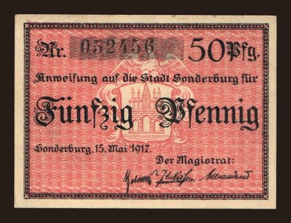 Sonderborg/ Stadt, 50 Pfennig, 1917