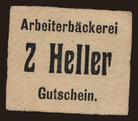 Graz/ Arbeiterbäckerei Graz-Eggenberg, 2 Heller, 191?
