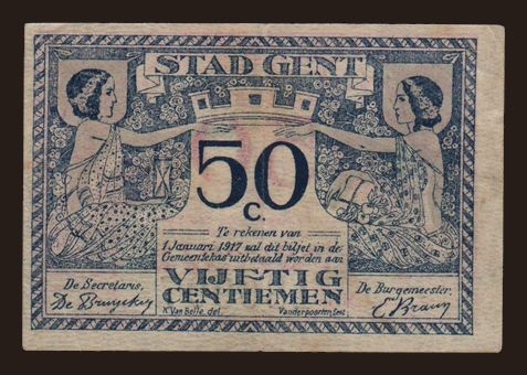 Gent, 50 centiemen, 1917