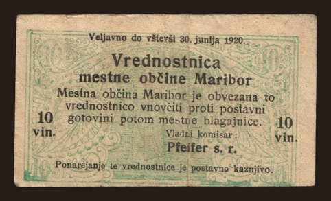 Maribor, 10 vinarjev, 1919