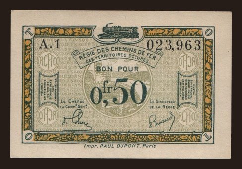 Rheinland, 0.50 Franc, 1923
