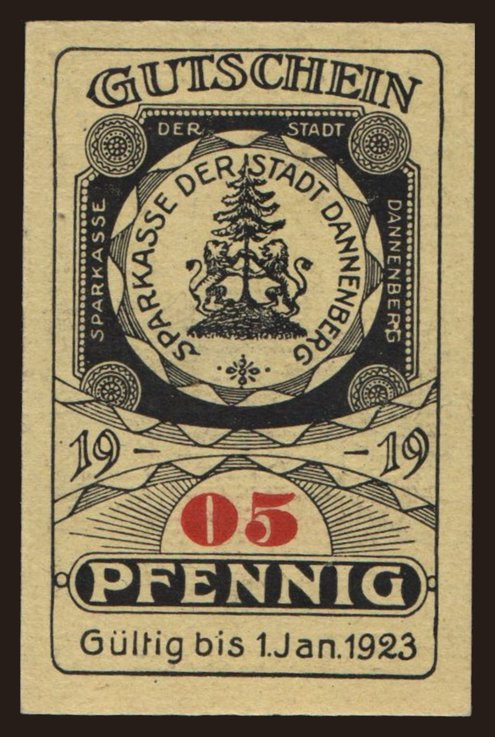 Dannenberg, 5 Pfennig, 1919
