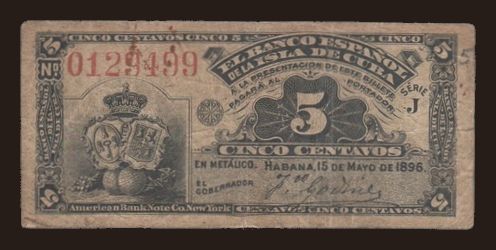 5 centavos, 1896