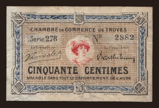 Troyes, 50 centimes,
