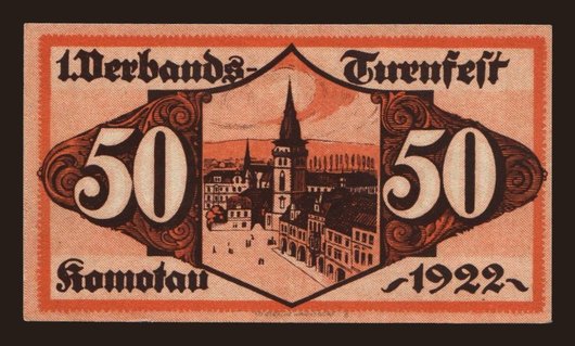 Komotau/ 1.Verbandsturnfest, 50 Heller, 1922