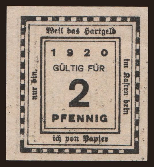 Kitzingen, 2 Pfennig, 1920