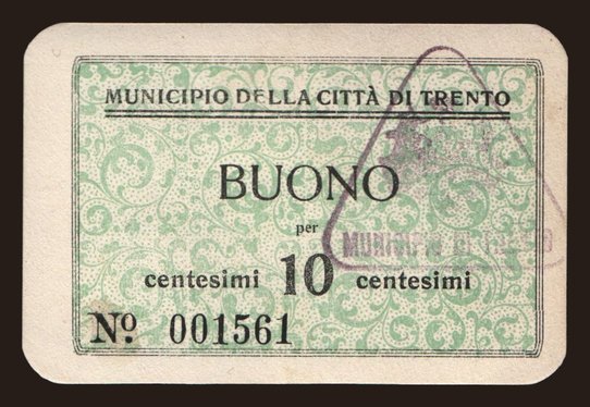 Trento, 10 centesimi, 1918(?)