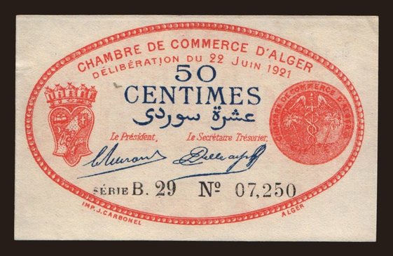 50 centimes, 1921