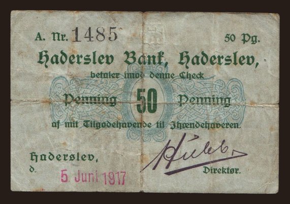 Haderslev/ Haderslev Bank, 50 Pfennig, 1917