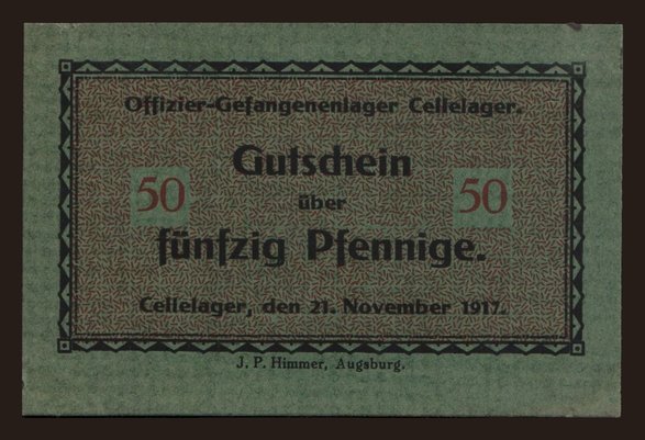 Cellelager, 50 Pfennig, 1917