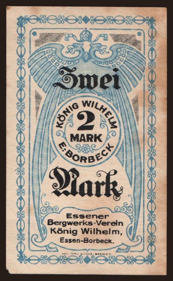 Essen-Borbeck/ Essener Bergwerks-Verein König Wilhelm, 2 Mark, 191?