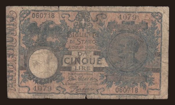 5 lire, 1917