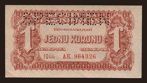1 koruna, 1944