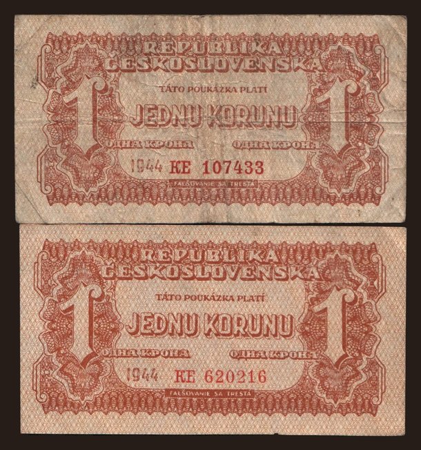 1 koruna, 1944, (2x)